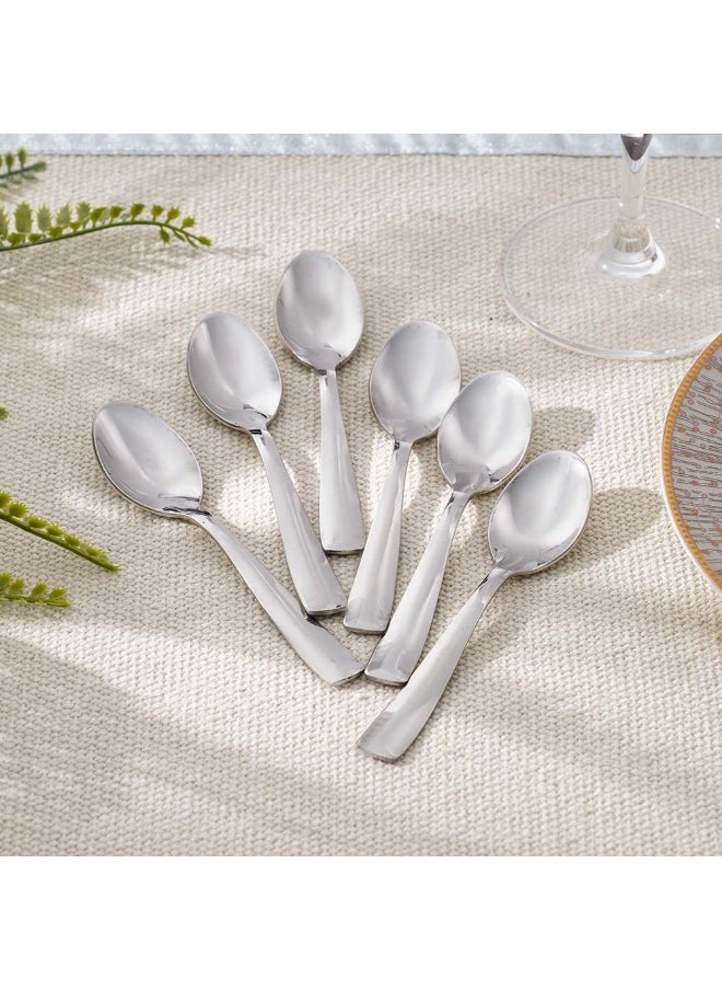 DANUBE HOME Danube Home Dune 6-Piece Coffee Spoon Set Silver Elegant And Durable Perfect For Stirring Coffee Tea Or Desserts Ideal For Home Office Cafes Or Special Occasions 14X3.5 Cm  - Image 2
