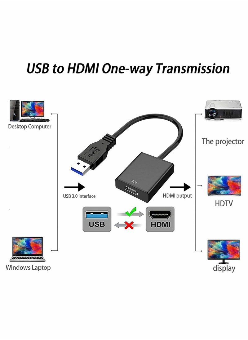KASTWAVE - USB to HDMI Adapter for Multiple Monitors 1080P Compatible with Windows XP/7/8/10/11 - Image 1