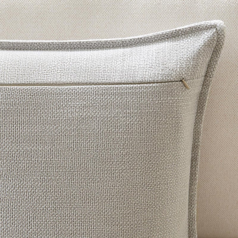 Meekio Set of 2 Light Gray Pillow Covers 20 x 20 inches Flange Edge Pillow Covers Textured Throw Pillow Covers for Neutral Home Decor - Image 5