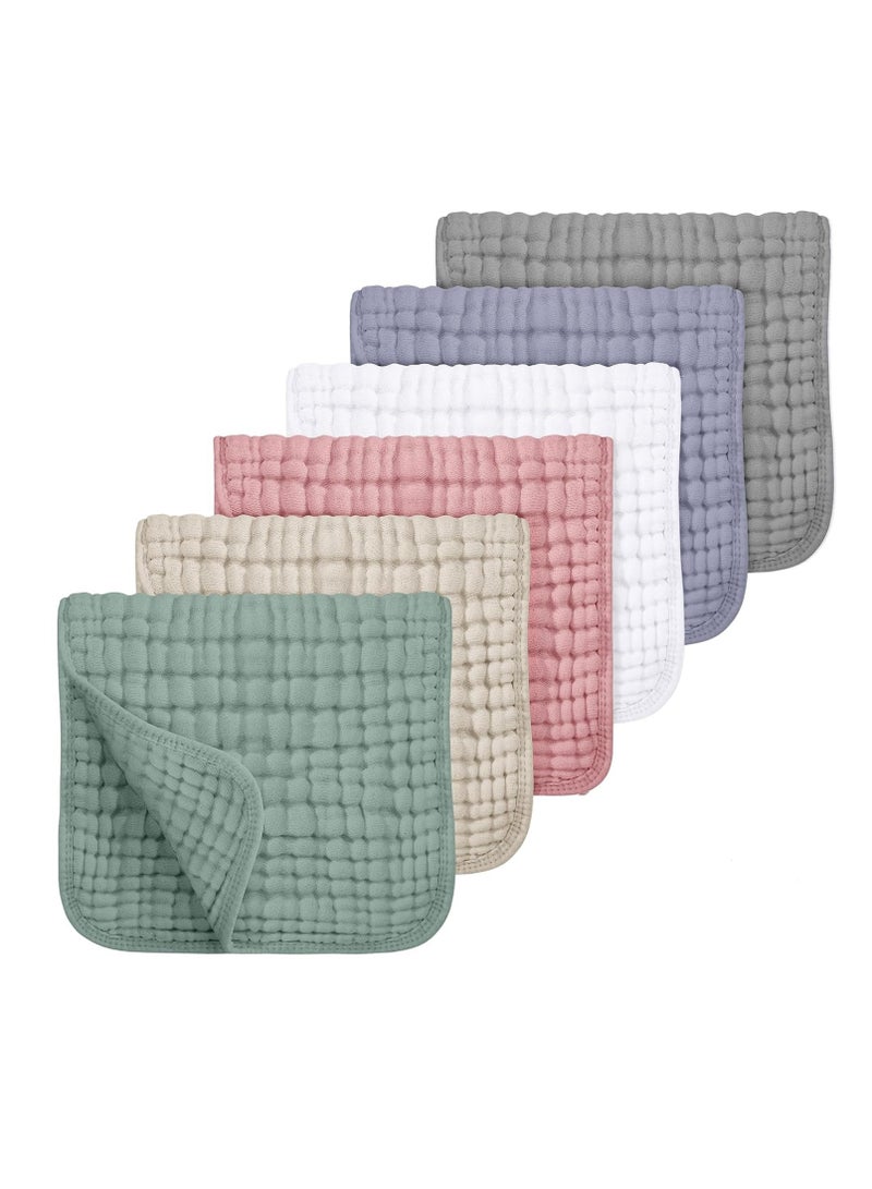 Gonice Muslin Cloths for Baby 100% Cotton Muslin Squares Burp Cloths Baby Essentials for Newborn Boys Girls Large 50x25CM Extra Soft and Absorbent 6 Pack - Gradient Coffee - Image 1