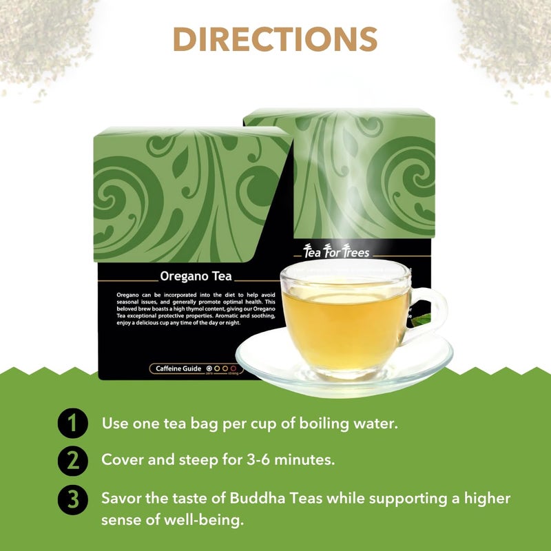 Buddha Teas - Organic Oregano Tea - Herbal Tea - For Health & Wellbeing - With Antioxidants & Minerals - Clean Ingredients - Caffeine Free - OU Kosher & Non-GMO - 18 Tea Bags (Pack of 1) - Image 4