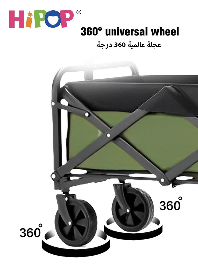 Folding Camping Cart with Expansion Capacity,Multi-Purpose Outdoor Campsite Cart,Flexible Steering and Adjustable Handle,Large Capacity Suitable for Outdoor Camping,Parties