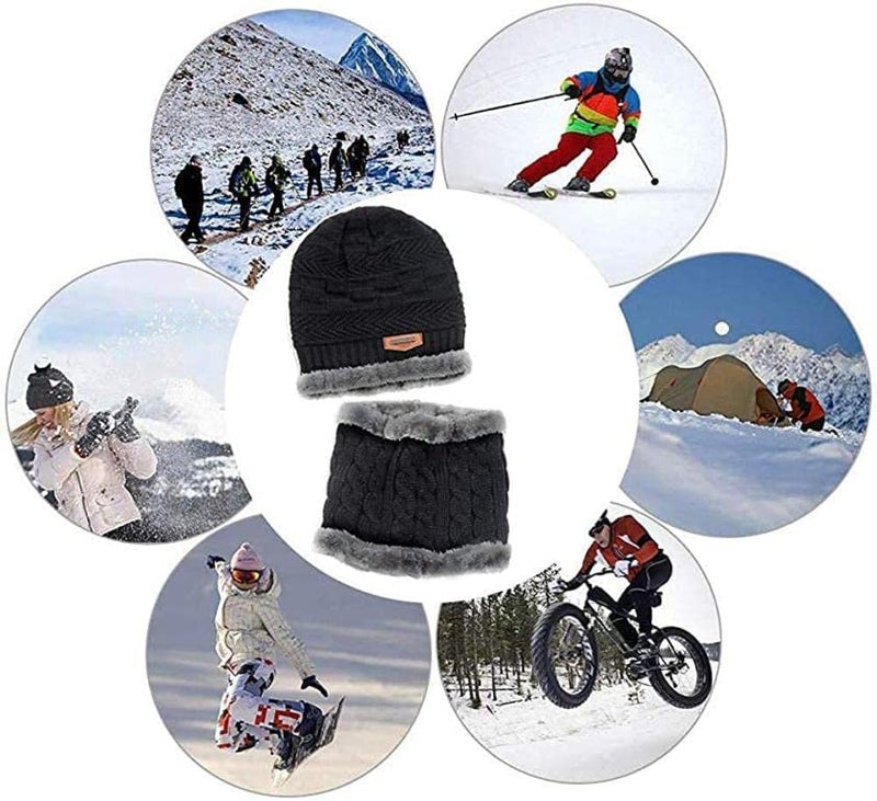 PrimeBox Men Face Mask Neck Set with Cap for Men Women Neck Warmer gaitor Head Cover Pack of 2 pcs (1p Cap 1p Neck Set Mask Black Color) - Image 1