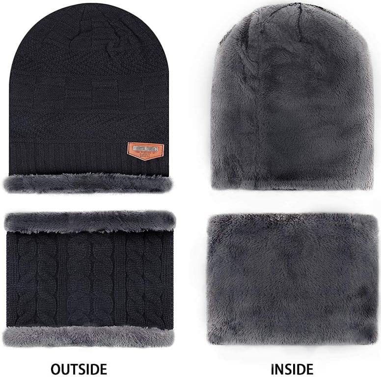 PrimeBox Men Face Mask Neck Set with Cap for Men Women Neck Warmer gaitor Head Cover Pack of 2 pcs (1p Cap 1p Neck Set Mask Black Color) - Image 2
