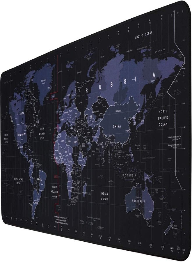 Shrux World Map Desk Mat Desk Pad Non Slip Water Resistant Rubber Base Mouse Pad|Printed Anti Slip Smooth Mouse Pad Desk Pad|Short Cut Keyboard Mouse Pad for Office & Home-80 * 30Cm (World map) - Image 1