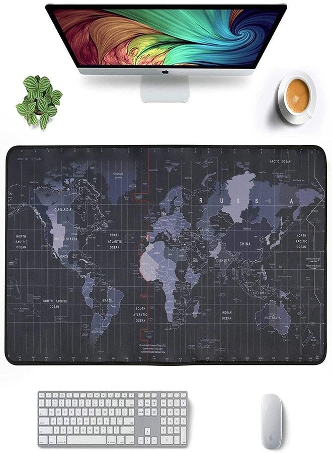 Shrux World Map Desk Mat Desk Pad Non Slip Water Resistant Rubber Base Mouse Pad|Printed Anti Slip Smooth Mouse Pad Desk Pad|Short Cut Keyboard Mouse Pad for Office & Home-80 * 30Cm (World map) - Image 3