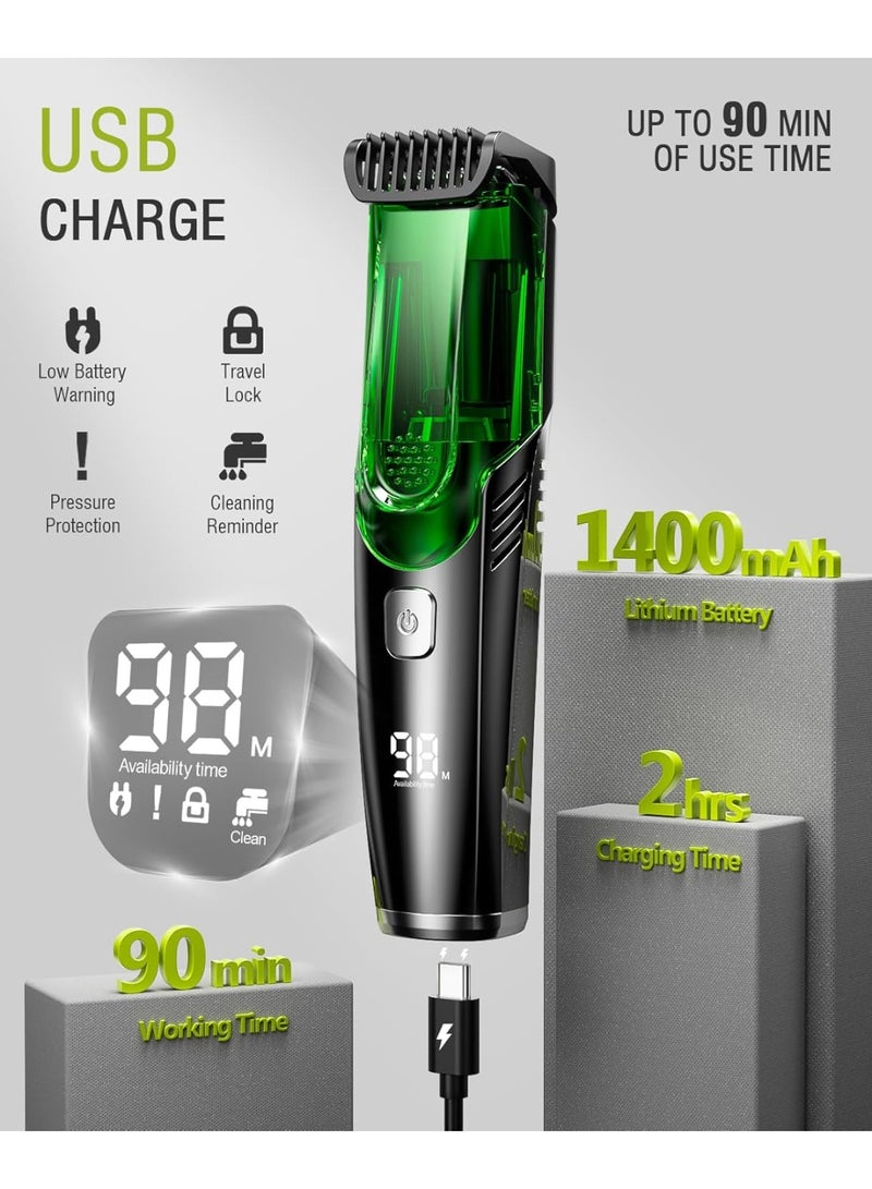 BlueFire Vacuum Beard Trimmer for Men – IPX7 Waterproof Electric Beard & Mustache Trimmer with Built-in Hair Vacuum, Ultra-Sharp Stainless Steel Blades, Dual Motor Power & 20 Adjustable Lengths | USB Rechargeable Cordless Grooming Kit for Face, Sideburns & Stubble – Mess-Free Precision Trimmer for Perfect Styling, Wet/Dry Use, Long Battery Life, Ideal Gift for Men - Image 3