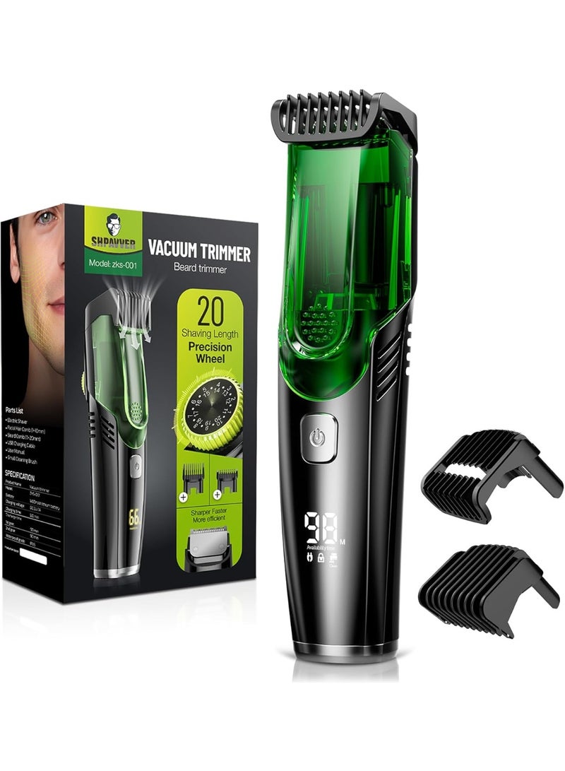 BlueFire Vacuum Beard Trimmer for Men – IPX7 Waterproof Electric Beard & Mustache Trimmer with Built-in Hair Vacuum, Ultra-Sharp Stainless Steel Blades, Dual Motor Power & 20 Adjustable Lengths | USB Rechargeable Cordless Grooming Kit for Face, Sideburns & Stubble – Mess-Free Precision Trimmer for Perfect Styling, Wet/Dry Use, Long Battery Life, Ideal Gift for Men - Image 2