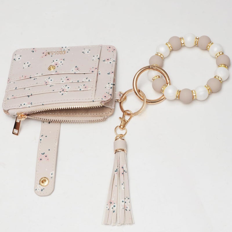 COOLANS Silicone Bracelet Wristlet Wallet Credit Card Holder RFID,ID Window,Key Ring Tassel,Slim Wallet Women Keychain Purse - Image 4