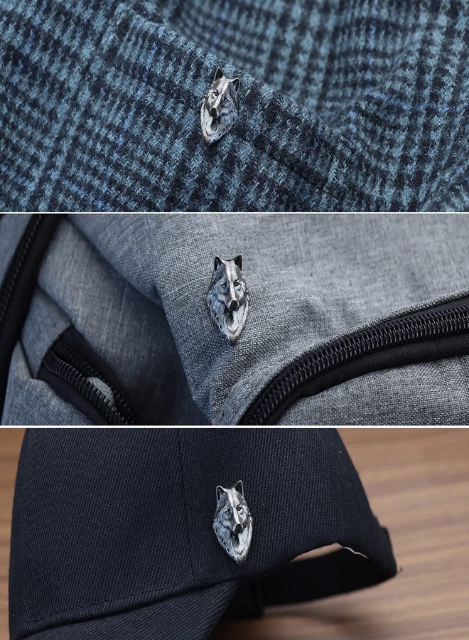 هاوسن دبابيس مينا مبتكرة من هاوسون لتزيين الملابس وحقائب الظهر، هدية، دبوس زينة مرح للسترة للمراهقين من الجنسين، بروش معدني على شكل رأس ذئب - Image 3