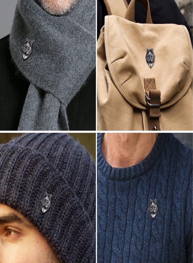 هاوسن دبابيس مينا مبتكرة من هاوسون لتزيين الملابس وحقائب الظهر، هدية، دبوس زينة مرح للسترة للمراهقين من الجنسين، بروش معدني على شكل رأس ذئب - Image 2