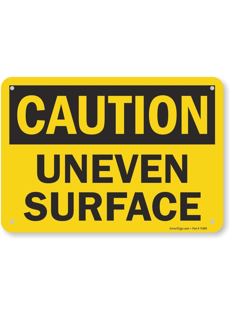 SmartSign SmartSign  S5074PL10 Caution  Uneven Surface Sign  7 x 10 Plastic  - Image 1