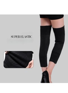 Cuken Black Unisex Winter Warm Thicken Cashmere Wool Knee Brace Support Pads Leg Warmers Thin Knee Sleeves for Men and Women Sports and Daily Wear (Black)  - Image 5