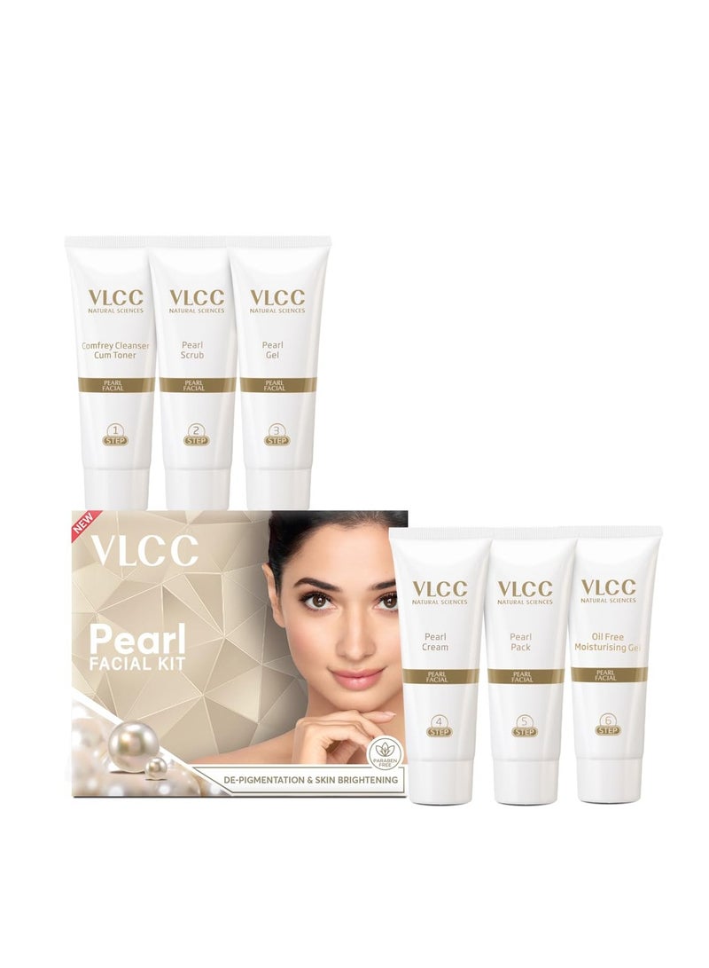 VLCC VLCC Pearl Facial Kit - 60g | Luminous and Radiant Skin | At Home Facial with Pearl Extracts, Sandalwood, Turmeric & Aloe Vera | Tan Removal Facial Kit.  - Image 2