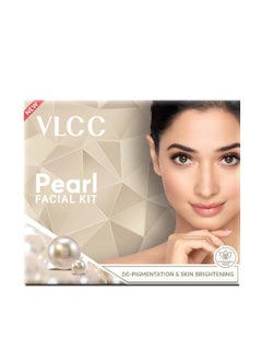 VLCC VLCC Pearl Facial Kit - 60g | Luminous and Radiant Skin | At Home Facial with Pearl Extracts, Sandalwood, Turmeric & Aloe Vera | Tan Removal Facial Kit.  - Image 1