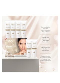 VLCC VLCC Pearl Facial Kit - 60g | Luminous and Radiant Skin | At Home Facial with Pearl Extracts, Sandalwood, Turmeric & Aloe Vera | Tan Removal Facial Kit.  - Image 3