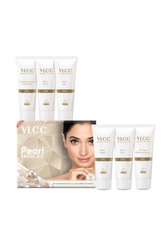 VLCC VLCC Pearl Facial Kit - 60g | Luminous and Radiant Skin | At Home Facial with Pearl Extracts, Sandalwood, Turmeric & Aloe Vera | Tan Removal Facial Kit.  - Image 2