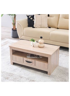 DANUBE HOME Anton 1 Drawer Coffee Table Multifunctional Living Room Desk Space Saving Center Table Modern Design Furniture For Home Living Room L 90 x W 45.2 x H 41.5 cm Sonoma Oak  - Image 3