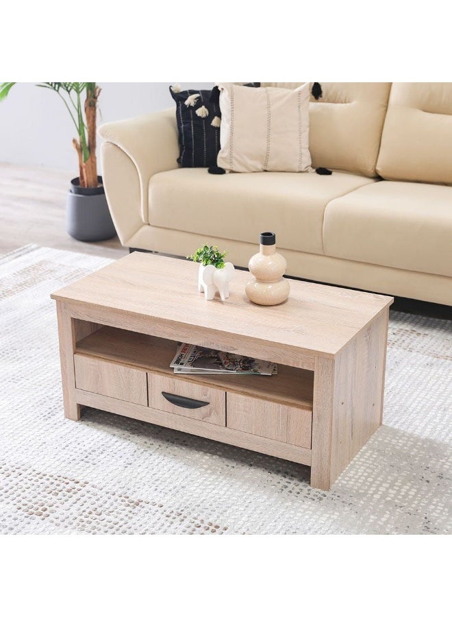 DANUBE HOME Anton 1 Drawer Coffee Table-Sonoma Oak - Image 2
