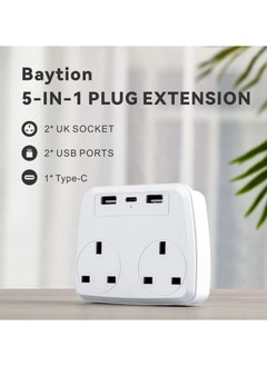 Multi Plug Extension Power Adapter with 2 USB,Double Extender Wall Charger Socket 2 Way Dual Multiple Electrical Outlet Adaptor, Charging Station for Home, Office - pzsku/Z6A738F7E761982FDCE81Z/45/_/1734422937/2594130e-117e-4c4b-9bb0-e35427018a29