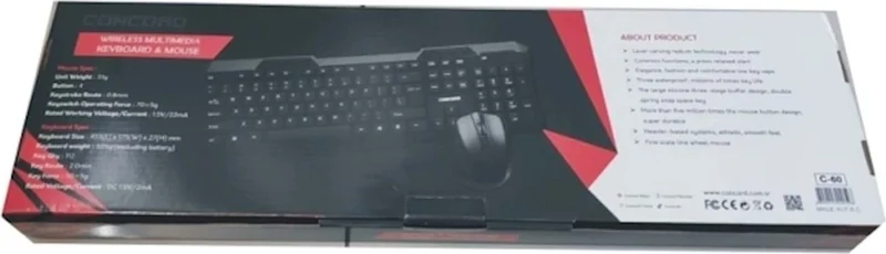 كونكورد Wireless Wireless Keyboard Mouse Set C-60