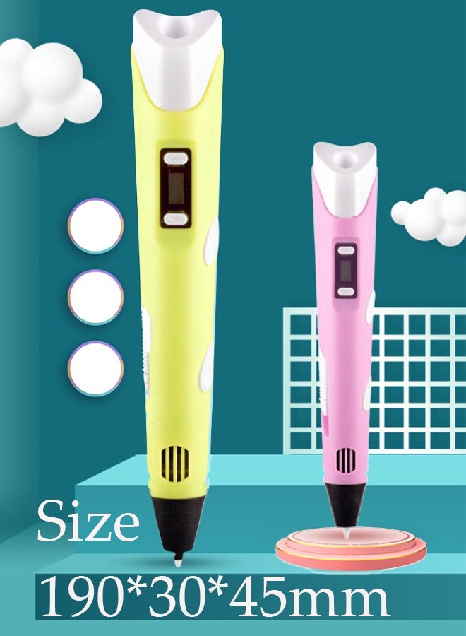 Generic 3D Printing Pen Cute Doodle Arts Craft Drawing USB Pen Set Education RBT Starter Kit Kids Toy    Generation Smart Children's Gift Three-Dimensional Painting Creative Room Temperature Pen + 3D Printi  - Image 2
