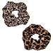 Guqqeuc 2 PCS Leopard Print Hair Scrunchies Satin Hair Bobbles Cheetah Print Scrunchy Hair Ties Elastic for Women Girls Silk Ponytail Holders Soft Hair Bobble Tie for Long Thick Hair Accessories - Image 2