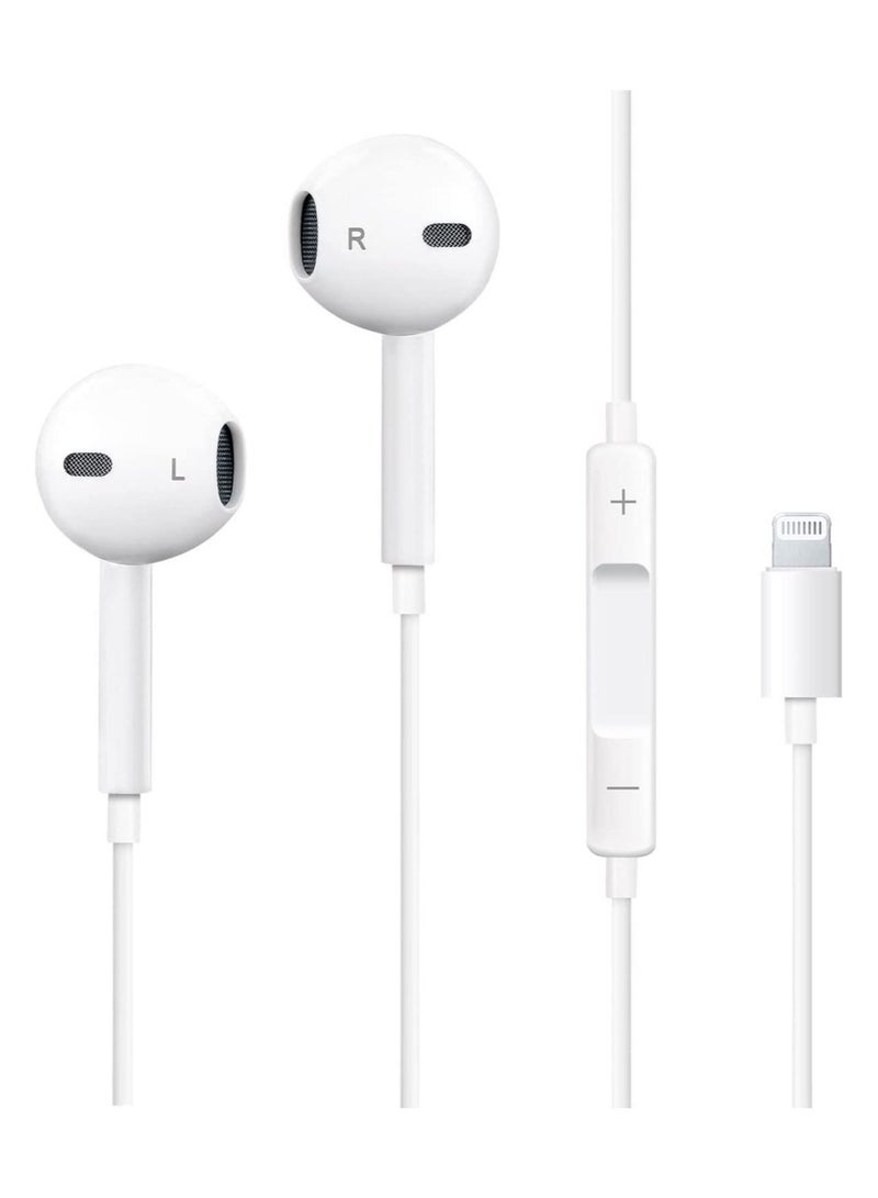 iPhone Headphones, [MFI Certified] Earphones Wired Stereo Sound Earbuds with Microphone and Volume Control, Compatible with iPhone 14/13/12/SE/11/XR/XS/X/7/7 Plus - Image 1