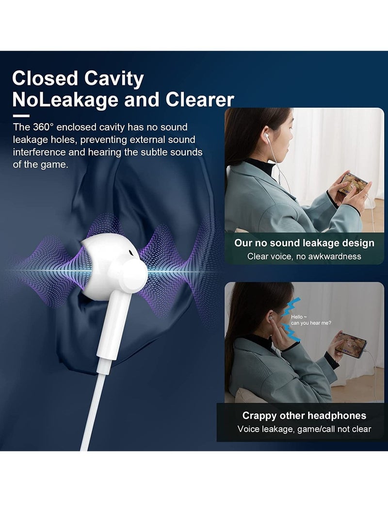 iPhone Headphones, [MFI Certified] Earphones Wired Stereo Sound Earbuds with Microphone and Volume Control, Compatible with iPhone 14/13/12/SE/11/XR/XS/X/7/7 Plus - Image 4