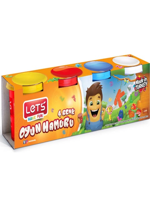 Lets L-8440 Play Dough Normal 4 Colors 460 Gr.