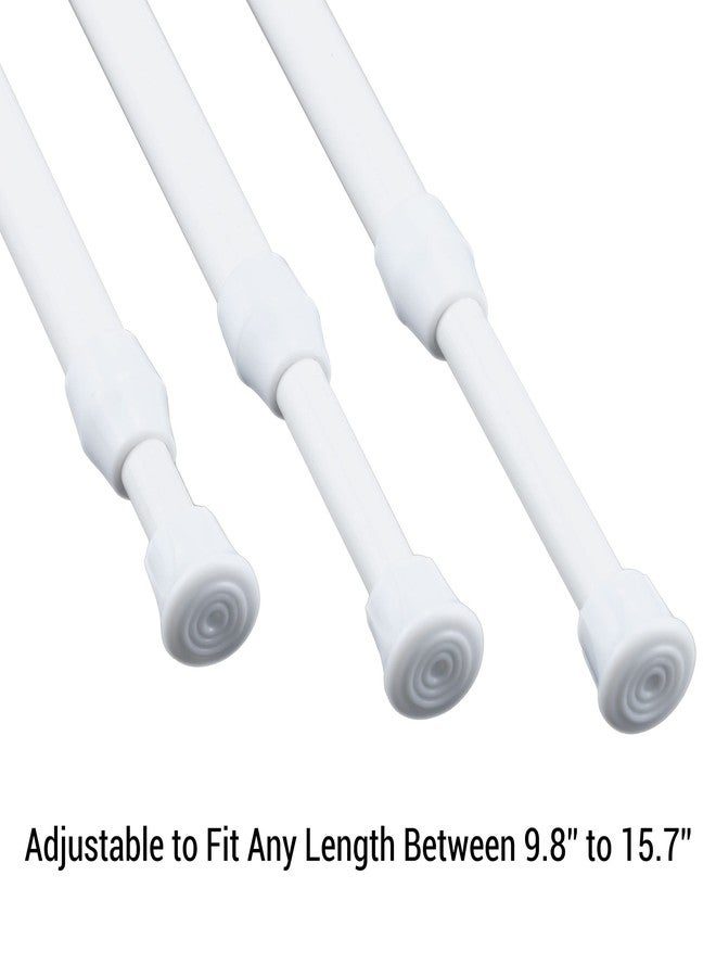IFAMIO 6 Pack Cupboard Bars Tension Rod Spring Extendable Curtain Rods White Adjustable Tensions Rods for Shower Closet Bathroom Kitchen Cupboard Wardrobe Bookshelf DIY Projects (9.8 to 15.7 Inches) - Image 4