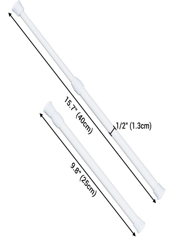 IFAMIO 6 Pack Cupboard Bars Tension Rod Spring Extendable Curtain Rods White Adjustable Tensions Rods for Shower Closet Bathroom Kitchen Cupboard Wardrobe Bookshelf DIY Projects (9.8 to 15.7 Inches) - Image 3