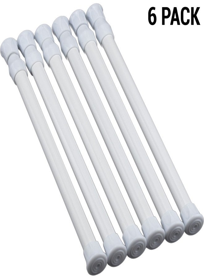 IFAMIO 6 Pack Cupboard Bars Tension Rod Spring Extendable Curtain Rods White Adjustable Tensions Rods for Shower Closet Bathroom Kitchen Cupboard Wardrobe Bookshelf DIY Projects (9.8 to 15.7 Inches) - Image 2