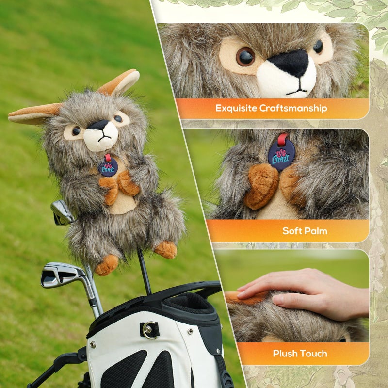 Big Crazy Funny Driver Headcover, Plush Golf Club Covers Long Neck, Animal Headcover, Soft Mallard Duck Rabbit Bunny Owl Fish Headcovers for Golf Clubs Fits Men and Women, Driver Headcover Animal for Present - Image 3