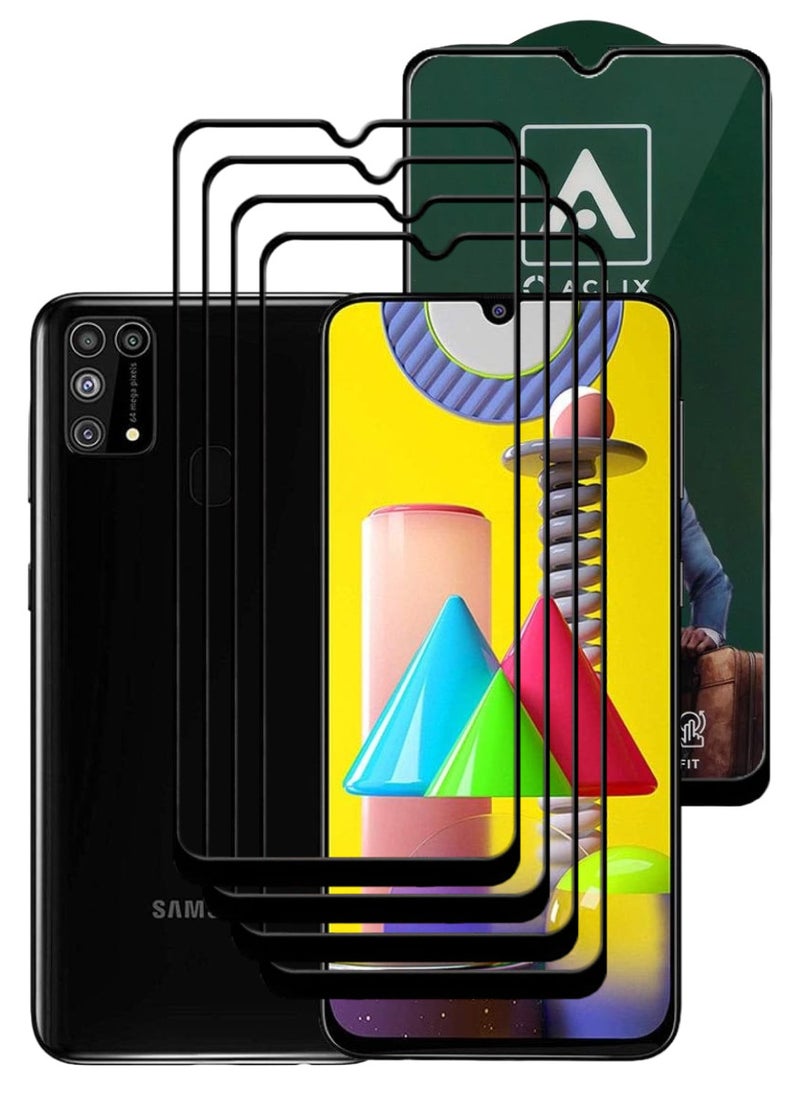ACLIX 4 Pieces Antistatic ESD Dustproof Premium Quality High Definition Tempered Glass Screen Protector Designed For Samsung Galaxy M31 - Image 1
