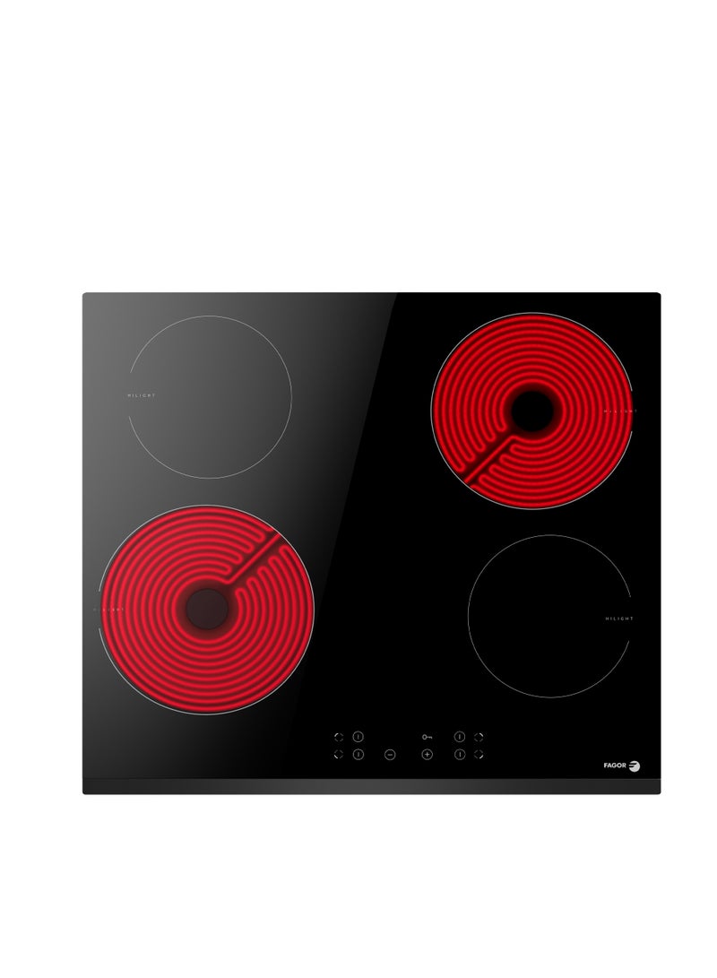فاجور موقد كهربائي من السيراميك الزجاجي من فاجور، طراز HC-647B، 60 سم، تحكم بالاستشعار، صنع في بولندا - Image 1