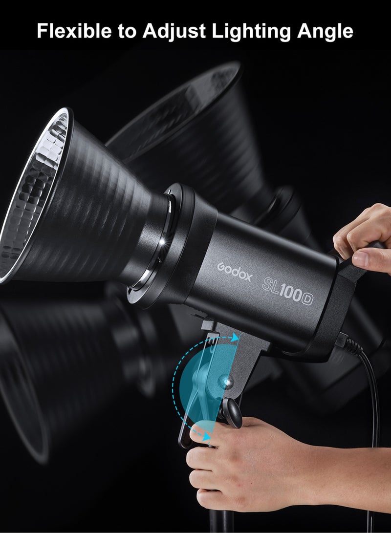 Godox ضوء فيديو LED مدمج SL100D للإضاءة الفوتوغرافية 100 واط 5600 ك Built-in 8 FX تأثيرات إضاءة CRI96+ TLCI97+ قاعدة Bowens تدعم التحكم عبر التطبيق/2.4G لاسلكي/تحكم على اللوحة - Image 3