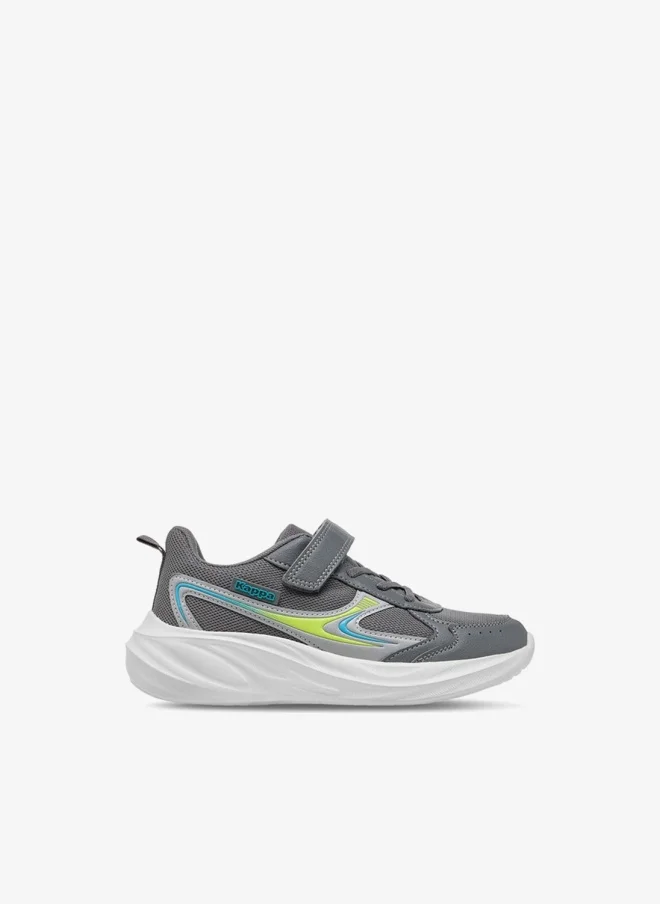 Kappa Boys' Panelled Sports Shoes with Hook and Loop Closure