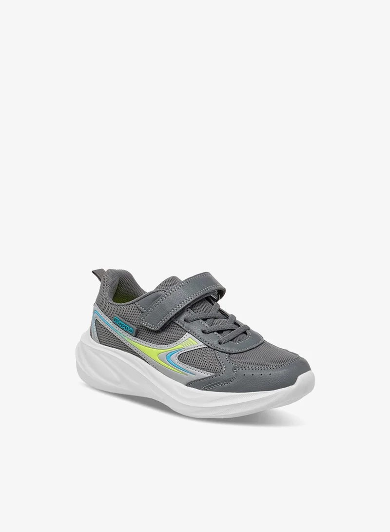 Kappa Boys' Panelled Sports Shoes with Hook and Loop Closure