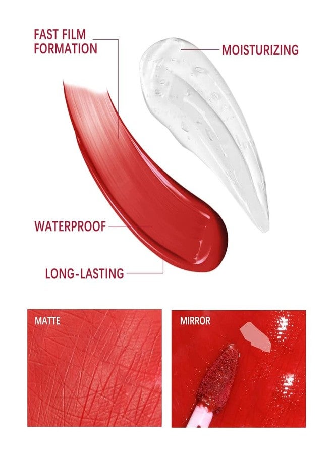 VBA Two-step Liquid lipstick with Moisturizing Lip Oil Double Head Waterproof Lip Gloss Non-Sticky Tinted with Fruit Flavor Lip Oil Matte Finish (128) - Image 4