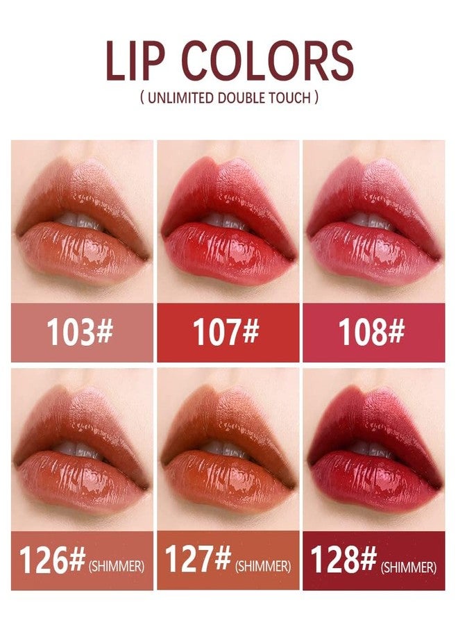 VBA Two-step Liquid lipstick with Moisturizing Lip Oil Double Head Waterproof Lip Gloss Non-Sticky Tinted with Fruit Flavor Lip Oil Matte Finish (128) - Image 3