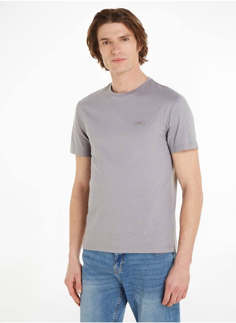 CALVIN KLEIN Men's Cotton Micro Logo T-Shirt, Light Purple  - Image 1