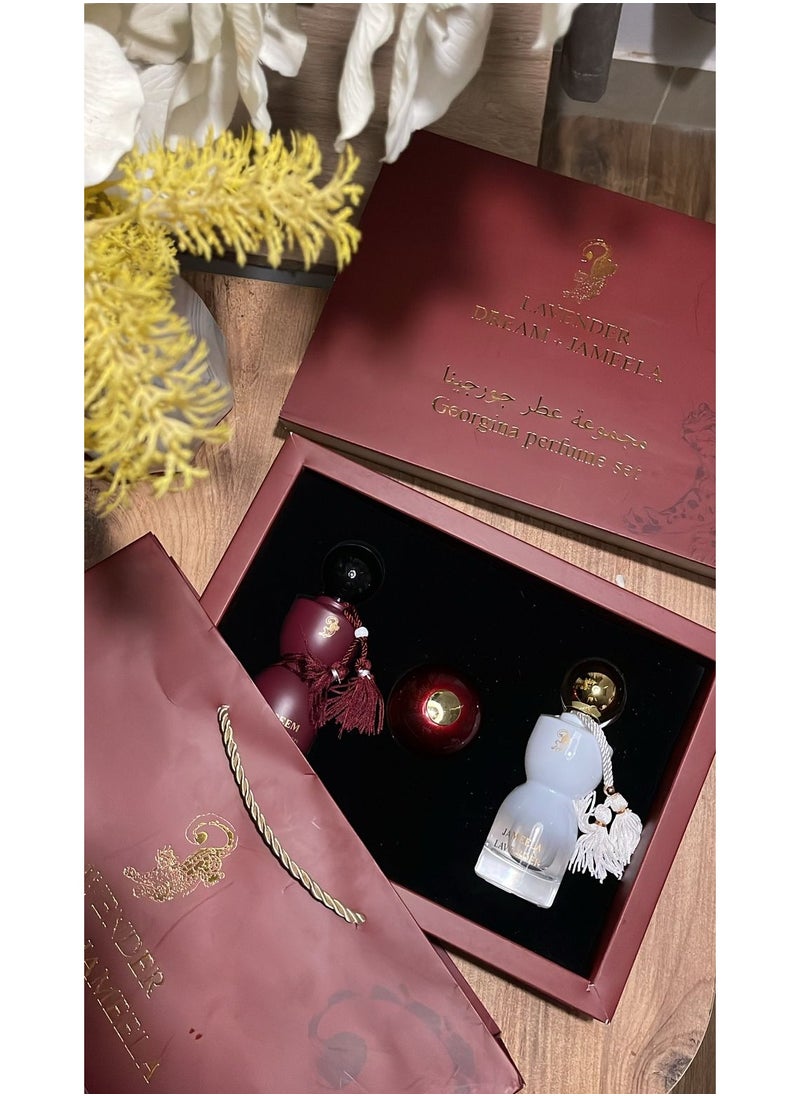 لافندر مجموعة عطر جورجينا قطعتين كل قطعة 75 مل + مخمرية  - Image 1