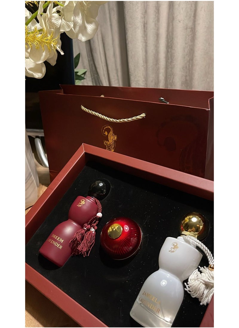 لافندر مجموعة عطر جورجينا قطعتين كل قطعة 75 مل + مخمرية  - Image 2