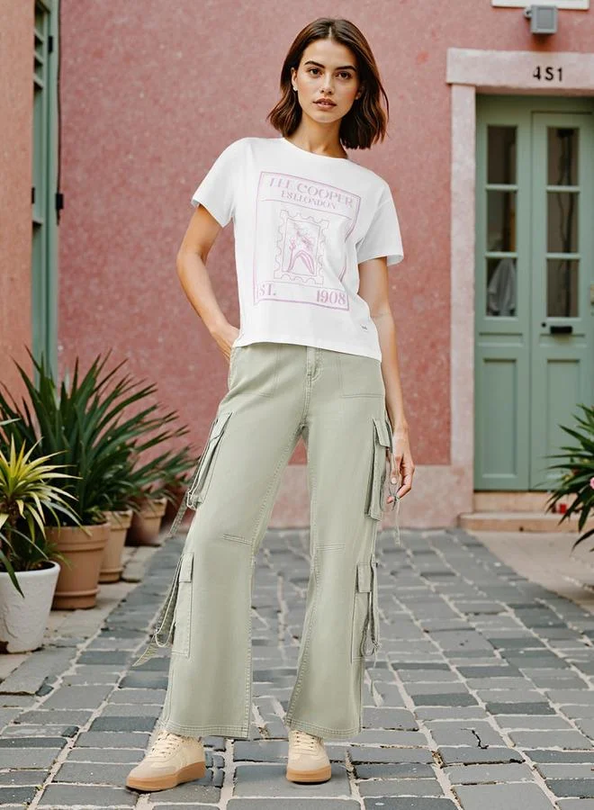 لي كوبر تيشيرت بشعار إل سي للنساء