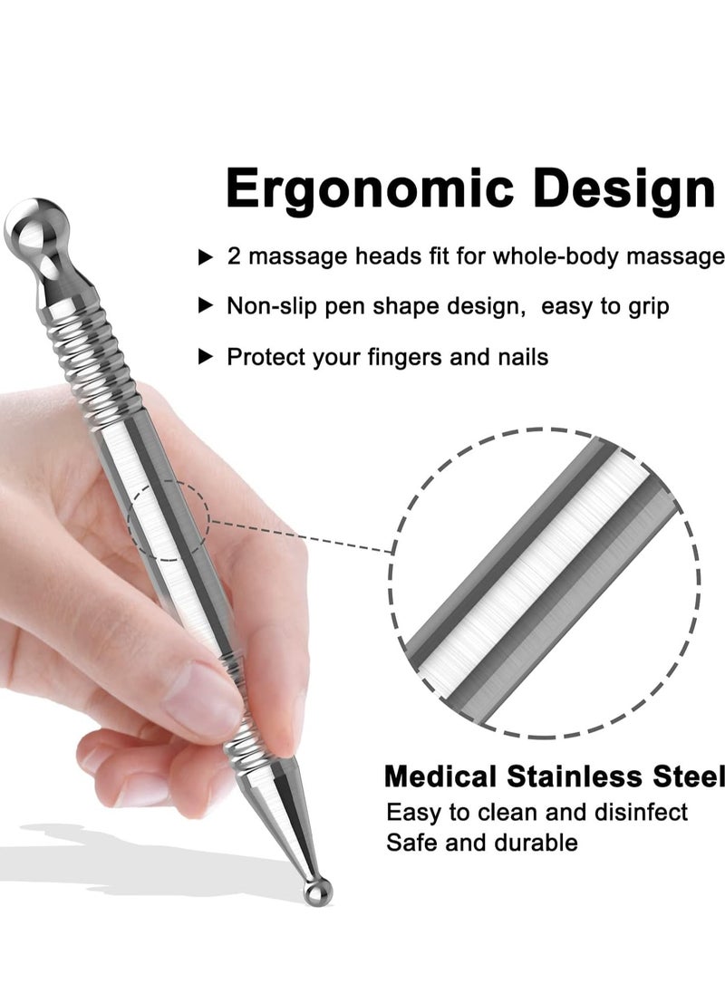 Bukela Acupuncture Pen, Stainless Steel Deep Tissue Massage Tool Manual Acupuncture Massage Pen Manual Acupuncture Pen for Full Body Meridian Pain Relief  - Image 2
