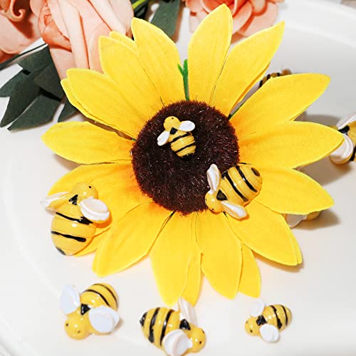 HADDIY Tiny Craft Bees,50 Pcs Small Plastic Resin Bumble Bee Decor for Embellishments and Bee Themed Birthday Party Table Decoration - Image 4