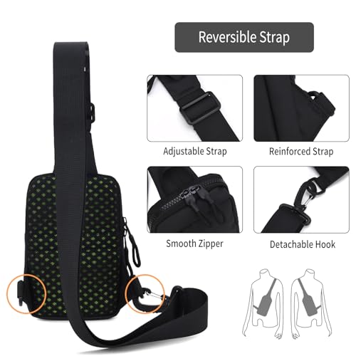Peicees Small Crossbody Bag for Men Women Mini Sling Bag Travel Running Phone Daypack Cross Body Shoulder Bags with Keyholder, Dark Blue - Image 5