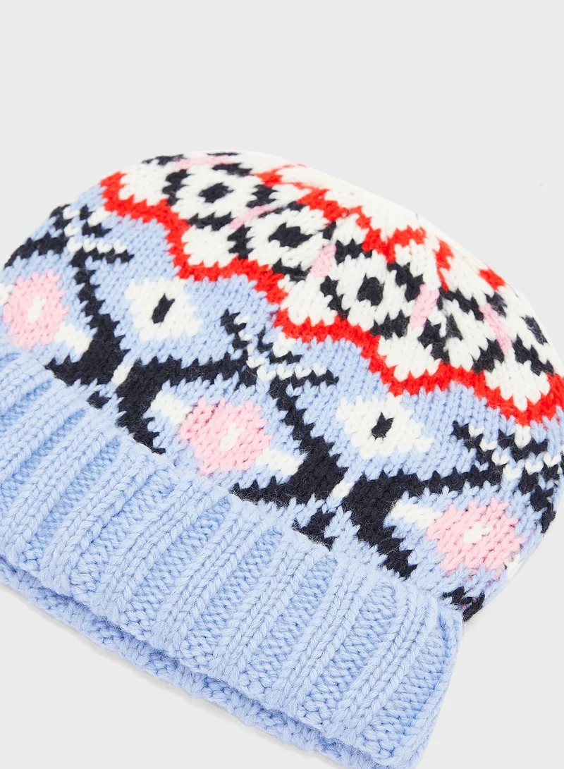 Marks & Spencer Knitted Fair Isle Hat & Gloves Gift Set