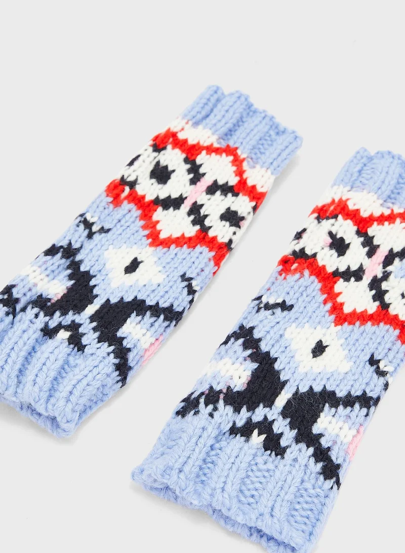 Marks & Spencer Knitted Fair Isle Hat & Gloves Gift Set